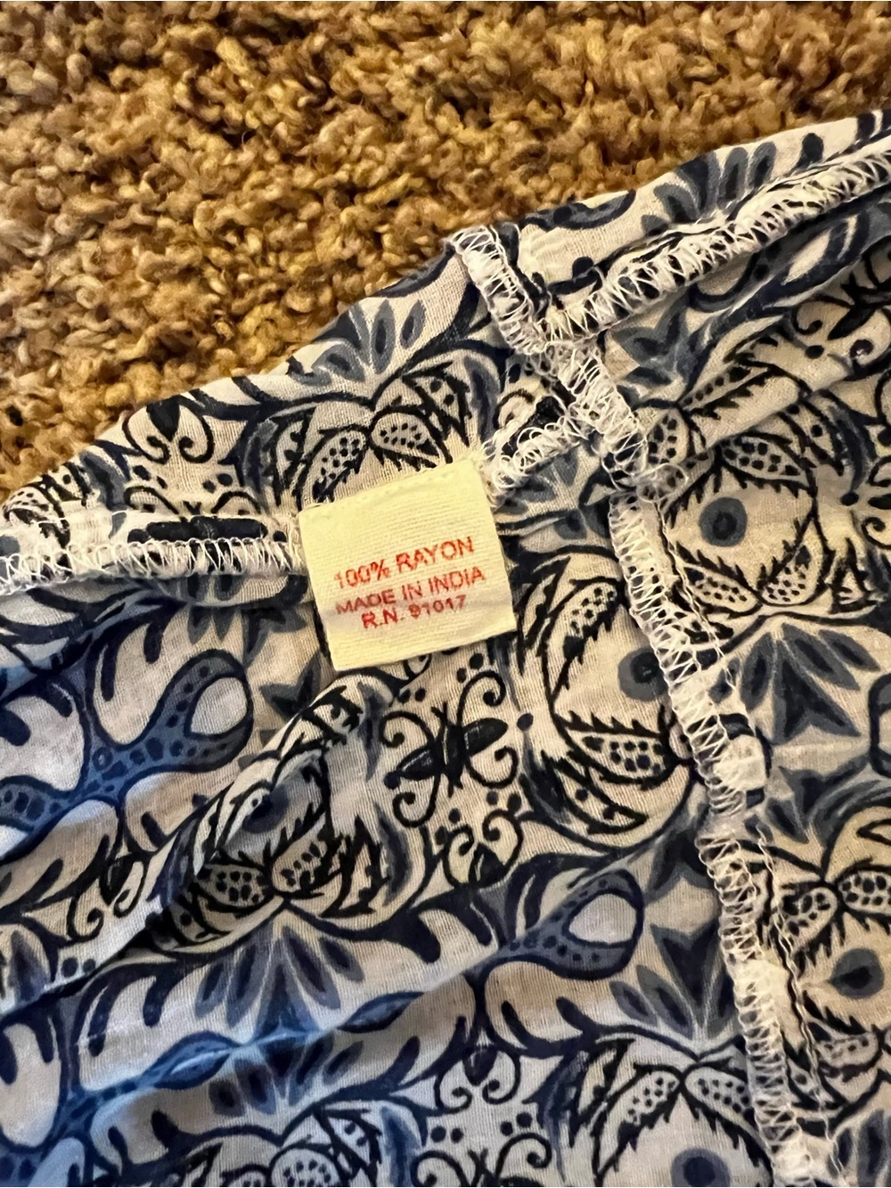 Solitaire Navy and White High-Low Boho Maxi Skirt - Picture 6 of 7